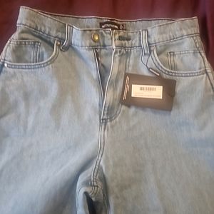 Extreme Split Detail Jeans, Pretty Little Thing size 6 Vinatge Wash (light blue)